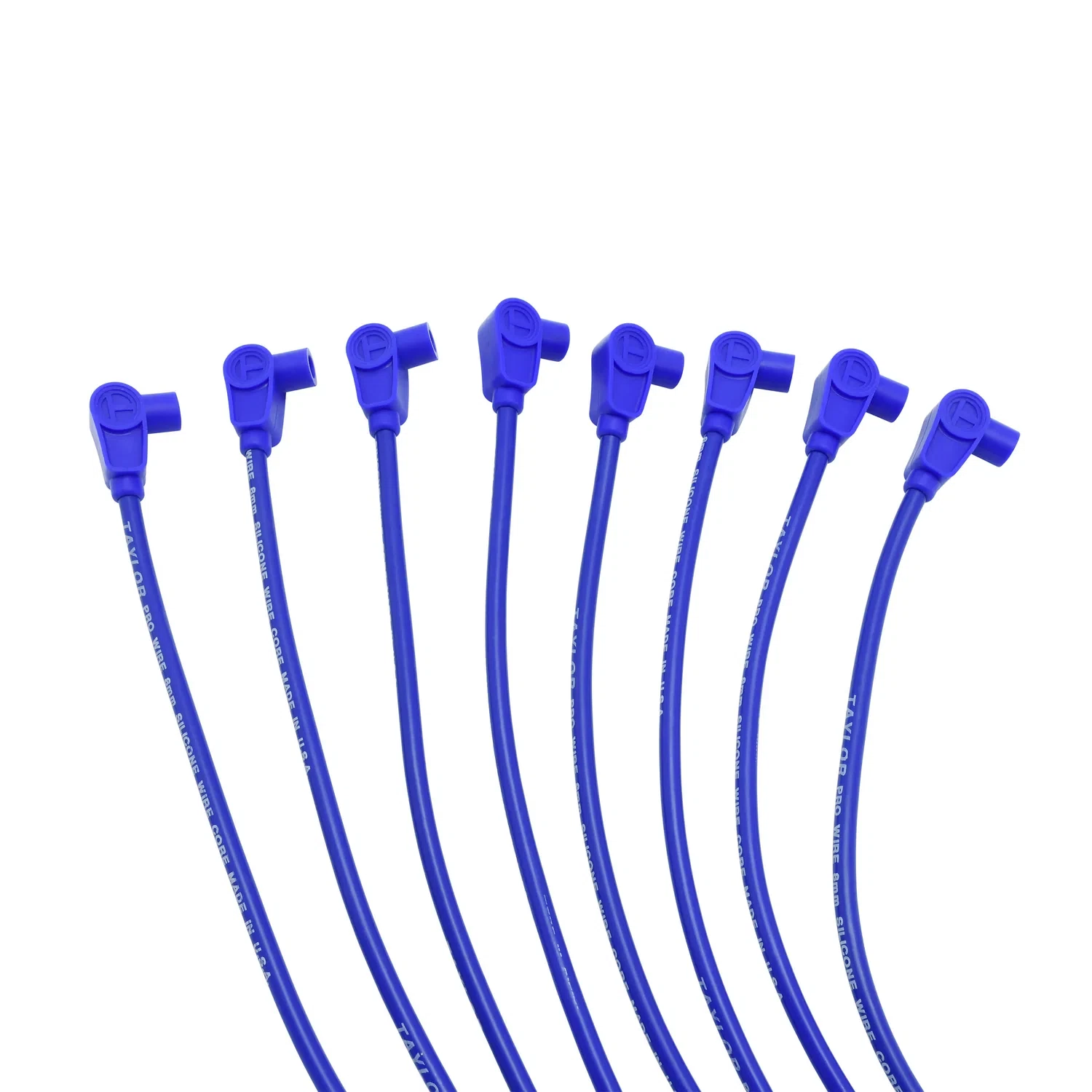 Spark Plug Wire Set Universal 8mm Silicone 90_ 0 ohm_ft Prowire Solid Blue 70650